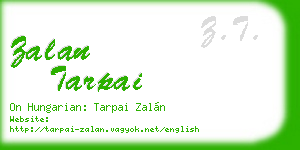 zalan tarpai business card
